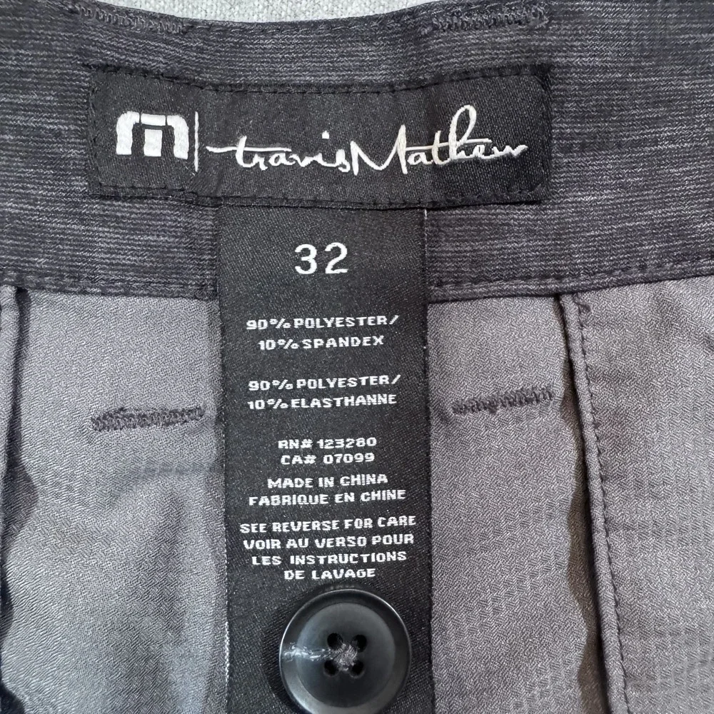 Travis Mathew‎ Shorts Mens 32 Black Gray Stretch Golf Athletic Casual Modern Fit